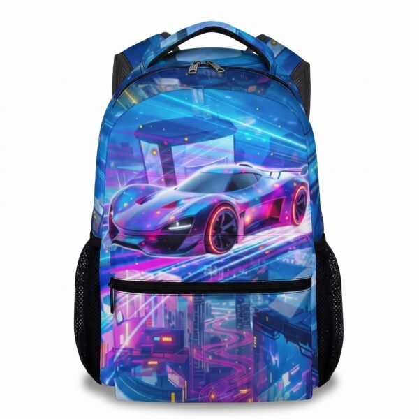 Boys Racing Car Backpack 17 Inch Lightweight School Bookbag for Kids