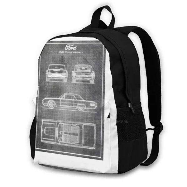 Black Backpack with Car Print for Boys