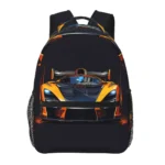 Kids Backpack Car Design Black Orange