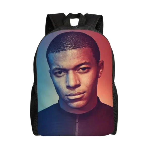 Sporty backpack with blue-red football design