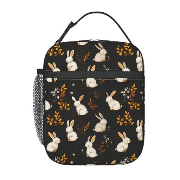 Bunny Print Insulated Lunch Bag for Kids and Adults – Reusable Cooler Bag