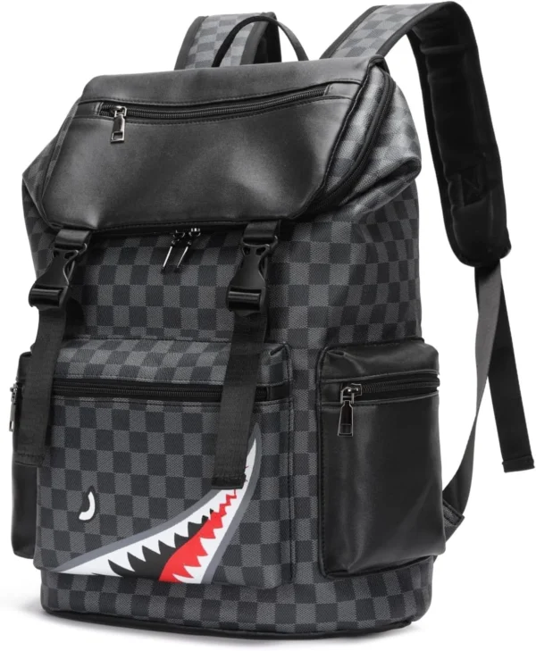 PU Leather Backpack for 15.6 Inch Laptop, Vintage Travel Hiking Daypack